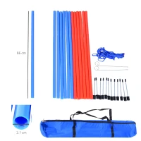PawHut Dog Agility Training Equipment Dog Play Run Obedience Training Set Adjustable (Poles)(m-3)