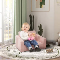 AIYAPLAY 2 in 1 Kids Armchair, Foldable Recliner for 1.5-3 Years Old, Pink(m-2)