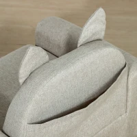 HOMCOM Fauteuil pour enfant canapé chaise enfant design scandinave grand confort avec oreille de chat piètement bois et tissu dim. 61l x 42P x 53H cm gris(m-9)