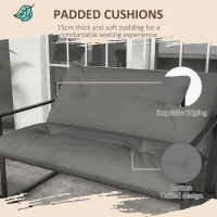 Outsunny Four-Piece Relaxed Back Garden Dining Set - Black/Grey(m-4)