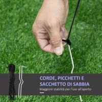 HOMCOM Pupazzi di Neve Gonfiabili da Esterno 120cm, Luminosi, Decorazione Natalizia Impermeabile con Picchetti e Corde, Bianco Blu(m-8)