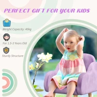 ZONEKIZ Kids Armchair Toddler Sofa Children Chair with Arm Rest, Wooden Frame, Velvet, PP Legs, Cloud Shape, for Ages 1.5-3 Years - Purple(m-7)