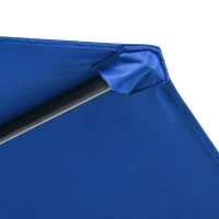 Outsunny Parasol déporté octogonal inclinable rabattable diamètre 3 m parasol de jardin avec pied en croix bleu(m-8)
