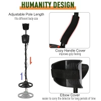 HOMCOM Easy to Operate Metal Detector Underground Gold Coin Digger for Kids & Beginner w/ Waterproof Coil, LED Display, Adjustable Handle(m-7)