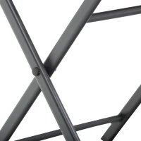 Outsunny Salon de jardin bistro pliable - table carrée dim. 60L x 60l x 71H cm avec 2 chaises - métal thermolaqué gris(m-8)