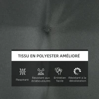 Outsunny Lot de 4 Coussins de chaise de jardin capitonné Rembourrage 4 cm Tissu Polyester dim. 43L x 41l cm Gris foncé(m-4)