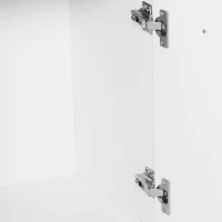 HOMCOM Buffet meuble de rangement 2 tiroirs coulissants 2 placards étagère réglable panneaux particules blanc(m-9)