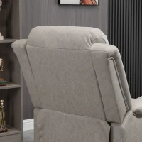 HOMCOM Fauteuil de relaxation inclinable 135° manuellement tissu en microfibre avec repose-pied gris(m-8)