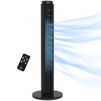 HOMCOM Ventilatore a Torre 45W a 4 Modalità e 3 Velocità con Timer da 12h, in ABS, Ø31.5x96 cm, Nero