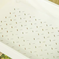 HOMCOM Desserte chariot de rangement en acier à roulettes avec 3 niveaux, 1 boite amovible, poignées dim. 50L x 29,4l x 77H cm(m-9)