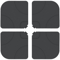 Outsunny Parasol Base Stand Weights Black 72kg Set of 4