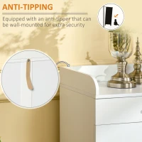 HOMCOM Modern Storage Cabinet, Small Floor Cupboard with Drawer and Adjustable Shelf for Kitchen, Living Room, Bedroom, Hallway, White(m-7)