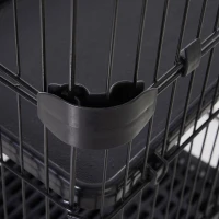 PawHut Four-Tier Small Animal Cage, for Bunnies, Ferrets, Chinchillas w/ Wheels, Tray - Black(m-8)