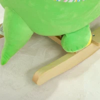 AIYAPLAY Baby Rocking Dinosaur with Animal Sounds, Safety Belt, Wooden Base, for Toddlers 18-36 Months, Green(m-9)