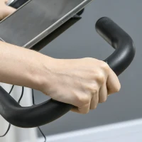 SPORTNOW Vélo d'appartement pliant, vélo de fitness, 8 niveaux de résistance magnétique, selle réglable, écran LCD, acier gris(m-9)