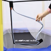 ZONEKIZ Cama Elástica para Niños de 3-6 Años con Red de Seguridad para Interior Carga 50 kg 122x122x97 cm Azul(m-7)