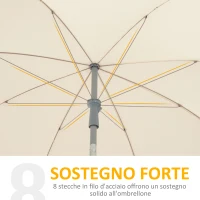 Outsunny Ombrellone da Esterno 2x2.3 m Portatile con Tettuccio Inclinabile, in Metallo e Poliestere, Crema(m-7)