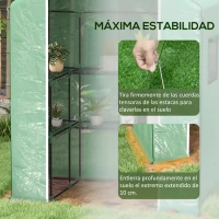Outsunny Invernadero con 1 Puerta 2 Ventanas y Estantes de 2 Niveles en Forma de U para Cultivo de Plantas 140x73x190 cm Verde(m-7)