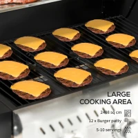 Outsunny 9kW Three-Burner Gas BBQ Grill, with See-Through Lid - Black(m-4)