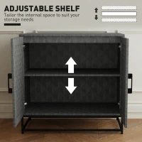 HOMCOM Modern Sideboard, Freestanding Sideboard Storage Cabinet with Adjustable Shelf and 2 Doors for Living Room, Grey(m-5)