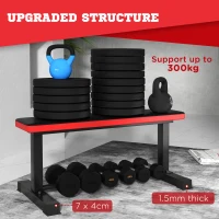 SPORTNOW Flat Weight Bench, 300KG Weight Capacity Workout Bench with Dumbbell Rack(m-4)
