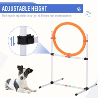 PawHut Dog Agility Equipment Training Set Carry Bag Adjustable (Pole + Hoop + Hurdle+Tunnel + Pause Box)(m-5)