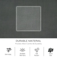 Outsunny Outdoor Garden Rocking Chair, Patio Sun Lounger Rocker Chair with Breathable Mesh Fabric, Removable Headrest Pillow, Armrest, Side Storage Bag, Black(m-5)