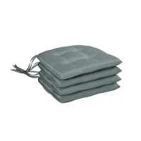 Outsunny Lot de 4 Coussins de chaise de jardin capitonné Rembourrage 4 cm Tissu Polyester dim. 43L x 41l cm Gris(m-7)