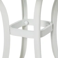 Outsunny Cast Aluminium Bistro Table, Outdoor Square Side Table with Umbrella Hole, Garden Table for Balcony, White(m-9)