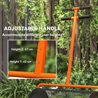 Outsunny Compost Spreader, 24" Peat Moss Spreader with Height Adjustable T Shaped Handle and Metal Mesh Basket, Garden Spreader for Seeding, Spreading Manure, Orange(m-6)