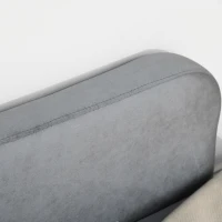 HOMCOM Chaise Longue Imbottita in Stile Vintage, Poltrona Letto con Cuscino Incluso, in Metallo e Velluto Grigio, 160x56x75 (cm)(m-9)
