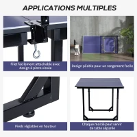 HOMCOM Table de tennis de table table de ping-pong avec filet se transforme en 2 tables pieds pliables, 182 x 91 x 76 cm bleu(m-6)