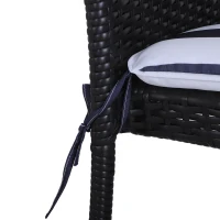 Outsunny Set de 6 Cojín para Silla de Comedor Acolchado Almohadillas de Asiento Desmontable y Lavable para Cocina Jardín 42x42x5cm(m-7)