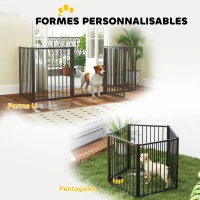 PawHut Parc pour chien, parc pour animaux, 5 panneaux, clôture portable pliable, sécurisé, noir(m-5)