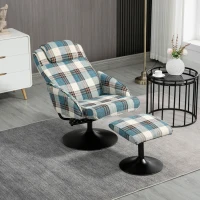 HOMCOM Faux Leather Reclining Chair and Footstool - Multicolour(m-7)