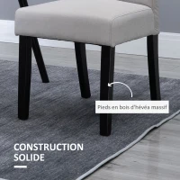 HOMCOM Lot de 4 chaises de Salle à Manger Chaise de cuicine Grand Confort Pieds en Bois Lin 47 x 55 x 100 cm(m-5)