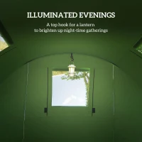 Outsunny Four Man Duo Room Tunnel Tent, with Accessories - Green(m-5)