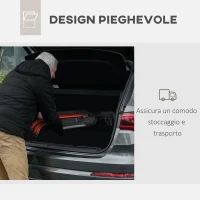 HOMCOM Deambulatore ad Altezza Regolabile con 3 Ruote e Tasca Portaoggetti, in Alluminio, 68x68x86.5-99 cm, Rosso(m-6)