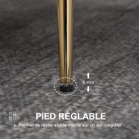 HOMCOM Fauteuil Coquillage Fauteuil Design dim. 79L x 77l x 77H cm Pieds dorés effilés Molleton Polaire Blanc(m-7)