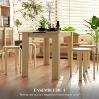 HOMCOM Ensemble de 4 tabourets empilables modernes ronds pour la cuisine, la salle à manger, le bureau, Ø40 x 45H cm(m-5)