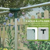 Outsunny Serre de jardin cage de culture pour plantes de jardin porte zippée tubes en acier galvanisé 240 x 120 x 110 cm vert(m-5)