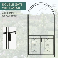 Outsunny Decorative Garden Arch, with Gate - Black(m-5)