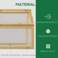 Outsunny Invernadero de Jardín con Paneles de Policarbonato Huerto Urbano de Jardín Vivero Casero con 4 Ventanas Abatibles para Cultivo Plantas Flores Terraza Exterior 90x48x49,5 cm Transparente(m-4)