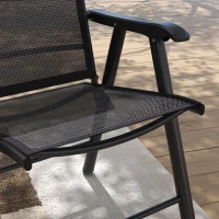 Outsunny Set of Four Folding Garden Chairs - Black(m-8)