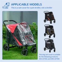 PawHut Rain Cover for Dog Pram, Stroller Buggy with Rear Entry(m-4)