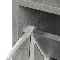 HOMCOM Ensembles 3 en 1 de meuble d'entrée vestiaire avec panneau porte-manteau, miroir et banc à chaussures - 6 crochets et étagère réglable, effet béton gris(m-9)