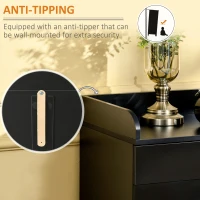 HOMCOM Modern Storage Cabinet, Small Floor Cupboard with Drawer and Adjustable Shelf for Kitchen, Living Room, Bedroom, Hallway, Black(m-7)