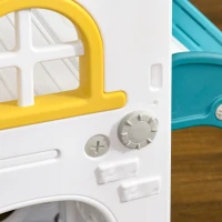 AIYAPLAY 5 in 1 Toddler Slide with Basketball Hoop, Climber, Telescope, Storage Basket, for Ages 1-3 Years, Yellow(m-9)