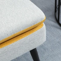HOMCOM Poltroncina di Design Imbottita con Gambe in Acciaio e Tessuto Grigio e Giallo, 58x75x85cm(m-9)