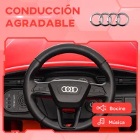 AIYAPLAY Coche Eléctrico para Niños Audi Q8 etron sportback con Batería 12V Mando a Distancia Faros Bocina y Música Rojo(m-6)